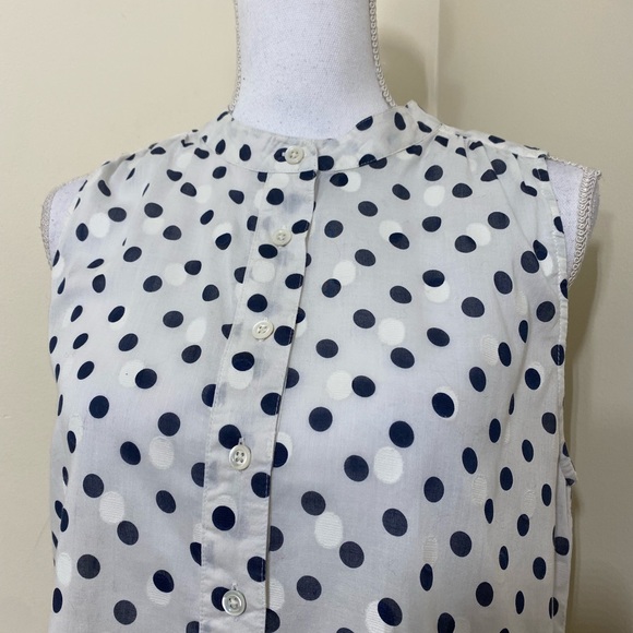 J.Crew || woman’s black and white polka dots buttons down top Size 8 - Picture 4 of 6